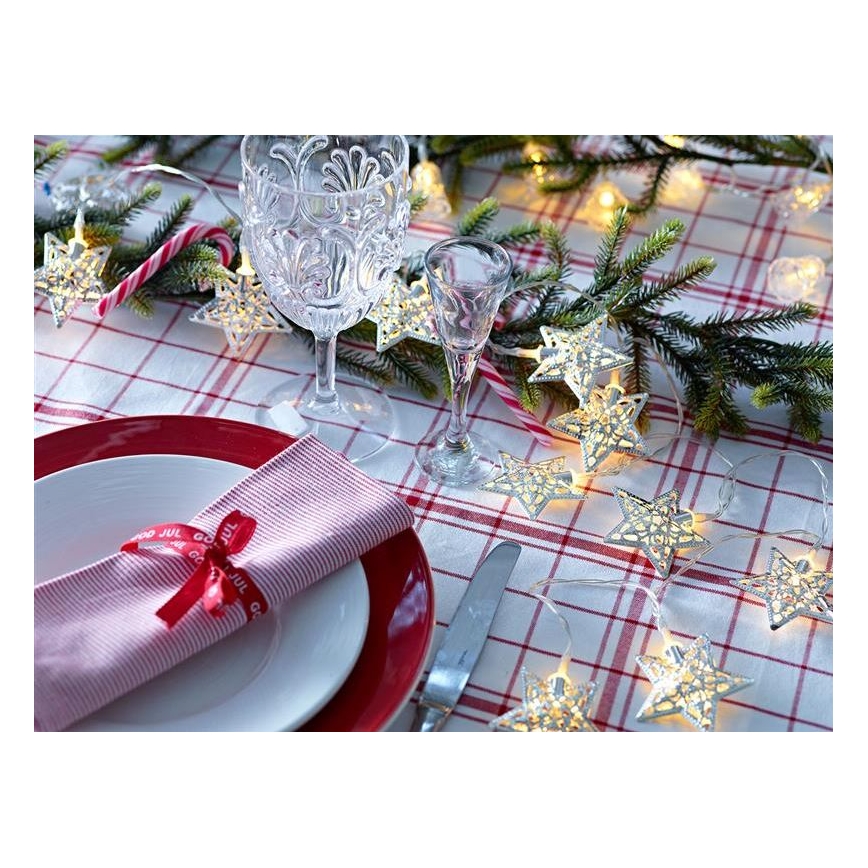 Markslöjd 703173 - Cadena de Navidad LED LILLAN LED/3xAA 2,1m blanco cálido
