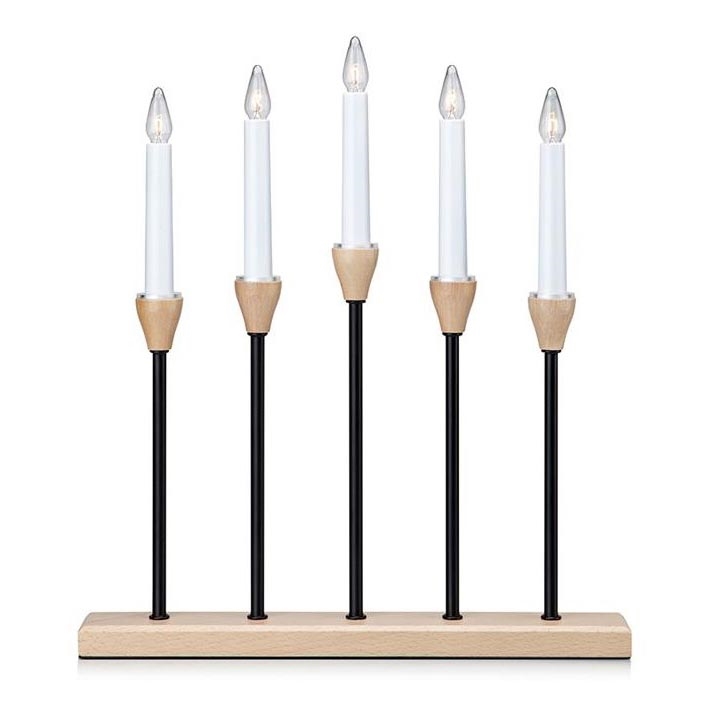 Markslöjd 704160 - Portavelas de Navidad JOHANSFORS 5xE10/3W/230V