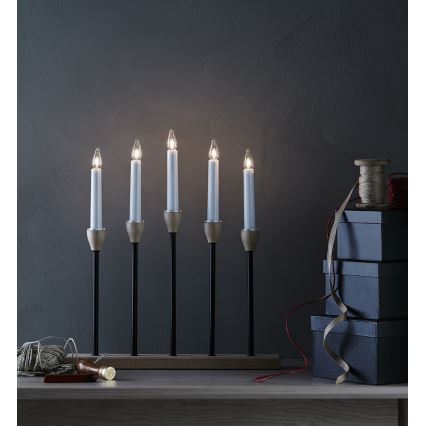 Markslöjd 704160 - Portavelas de Navidad JOHANSFORS 5xE10/3W/230V