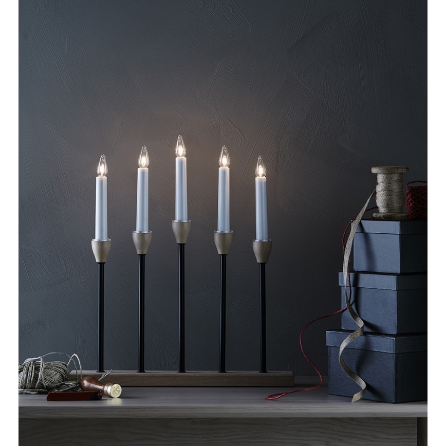 Markslöjd 704160 - Portavelas de Navidad JOHANSFORS 5xE10/3W/230V