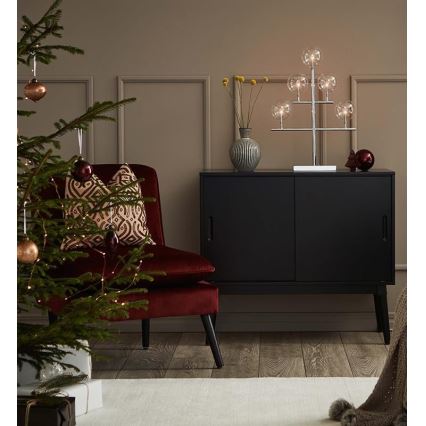 Markslöjd 704820 - Candelero navideño MAESTRO 5xE5/0,8W/230/12V cromo brillante