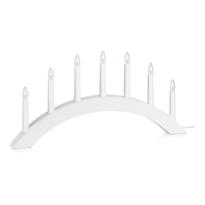 Markslöjd 704830 - Candelabro de Navidad ATLE 7xE10/3W/230V blanco