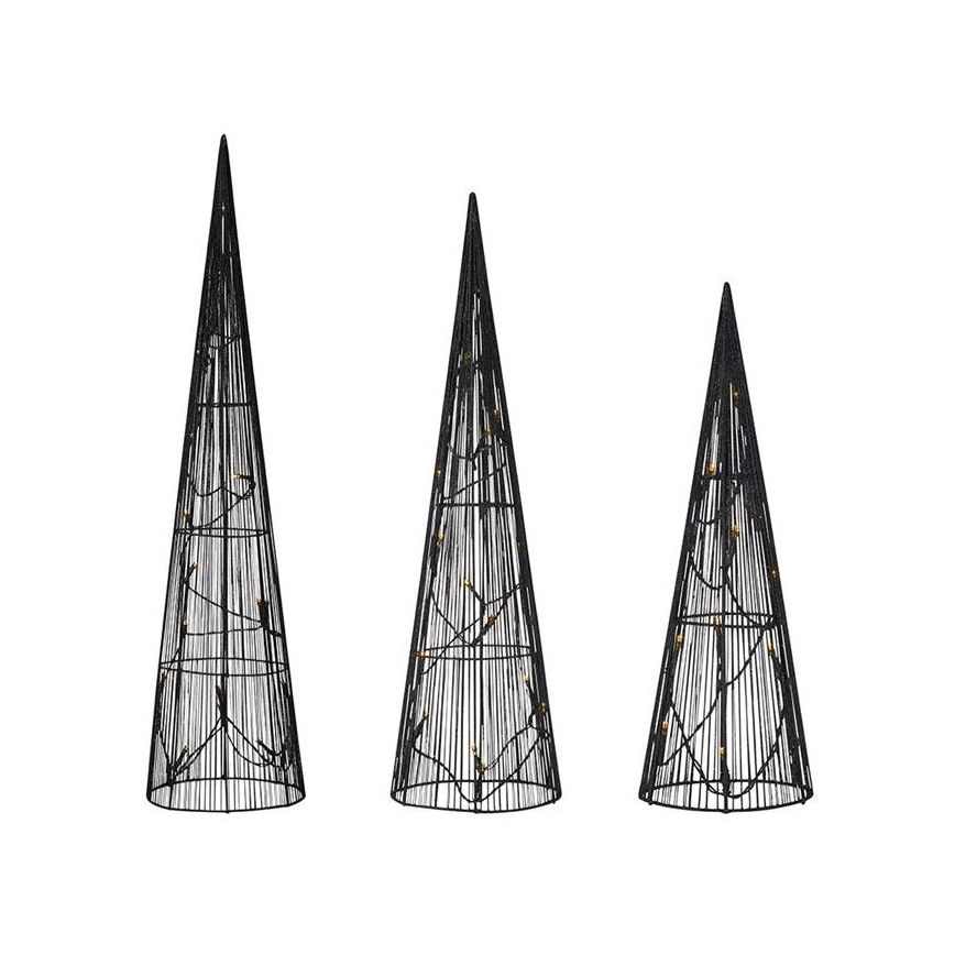 Markslöjd 705748 - SET DE 3 decoraciones navideñas LED DUNGE LED/2,7W/4,5V negro