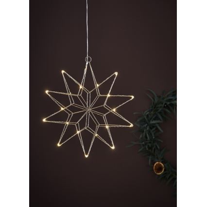 Markslöjd 705750 - Decoración de navidad LED GLEAM LED/0,6W/3xAA plata