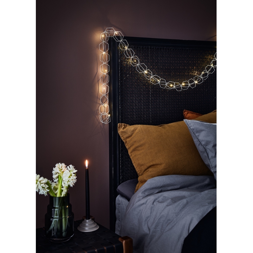 Markslöjd 705753 - Cadena decorativa LED SERVE LED/3xAA 1,9m plata