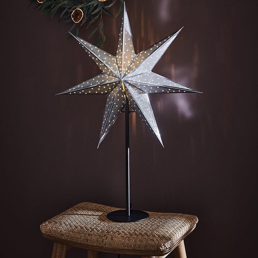 Markslöjd 705794 - Decoración de Navidad GLITTER 1xE14/25W/230V 65 cm negro/plateado