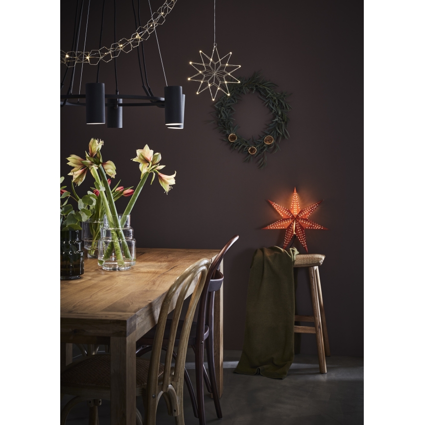 Markslöjd 705807 - Adorno navideño EMBLA 1xE14/6W/230V Ø 45 cm rojo