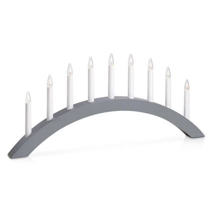 Markslöjd 705811 - Portavelas de Navidad ATLE 9xE10/3W/230V gris