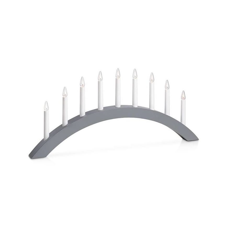 Markslöjd 705811 - Portavelas de Navidad ATLE 9xE10/3W/230V gris