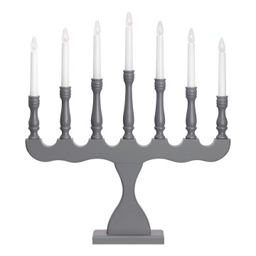 Markslöjd 705813 - Candelabro navideño SVANEHOLM 7xE10/3W/230V pino/gris