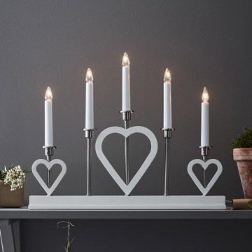 Markslöjd 705830 - Portavelas navideño MELISSA 5xE10/3W/230V blanco