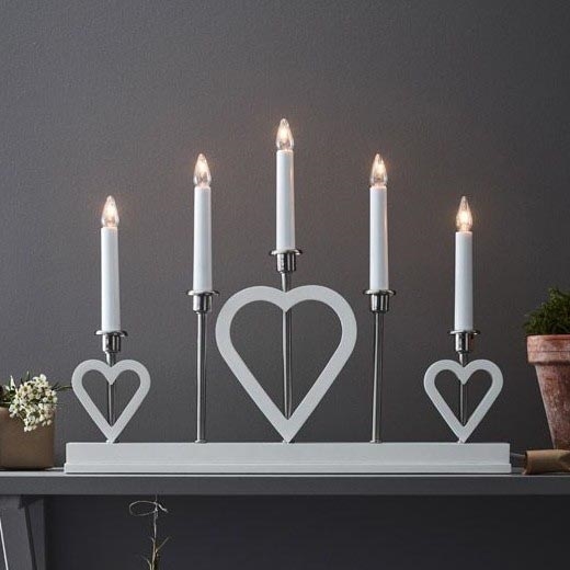 Markslöjd 705830 - Portavelas navideño MELISSA 5xE10/3W/230V blanco