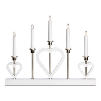 Markslöjd 705830 - Portavelas navideño MELISSA 5xE10/3W/230V blanco