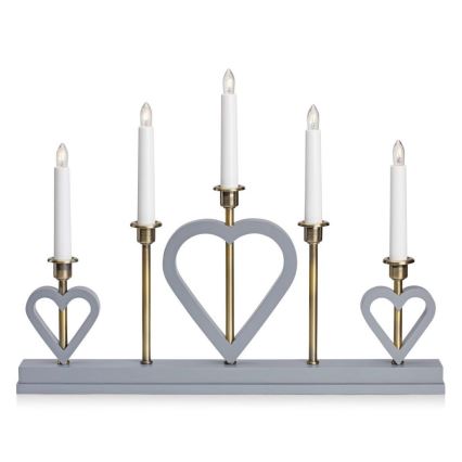 Markslöjd 705831 - Candelero navideño MELISSA 5xE10/3W/230V gris