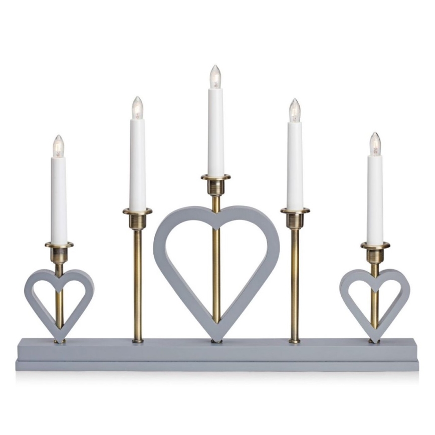 Markslöjd 705831 - Candelero navideño MELISSA 5xE10/3W/230V gris