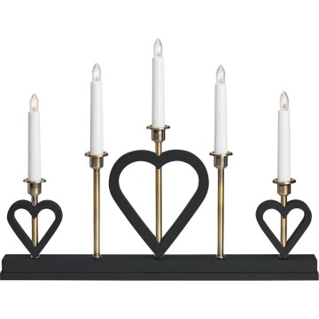 Markslöjd 705938 - Candelabro navideño MELISSA 5xE10/3W/230V negro/latón