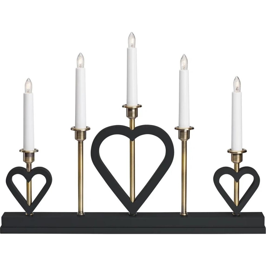 Markslöjd 705938 - Candelabro navideño MELISSA 5xE10/3W/230V negro/latón