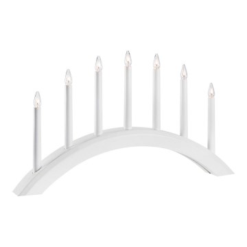 Markslöjd 705953 - Portavelas de Navidad AVENTO 7xE10/3W/230V blanco