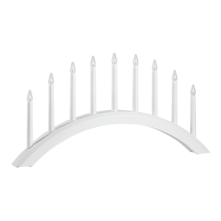 Markslöjd 705954 - Portavelas de Navidad AVENTO 9xE10/3W/230V blanco