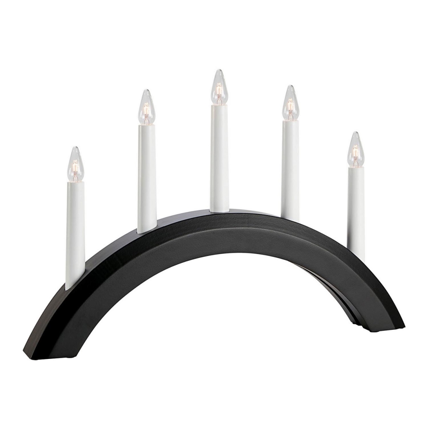 Markslöjd 705955 - Portavelas de Navidad AVENTO 5xE10/3W/230V negro