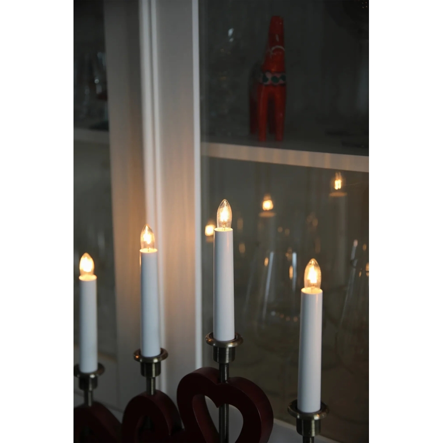 Markslöjd 706211 - Candelabro navideño ENEBY 5xE10/3W/230V rojo/latón