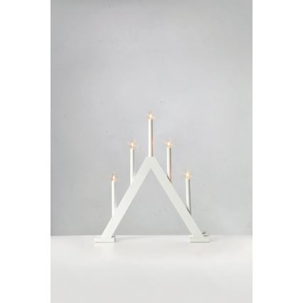 Markslöjd 706222 - Candelabro navideño ARIELE 5xE10/3W/230V pino/blanco