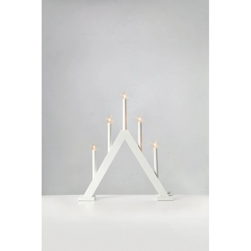 Markslöjd 706222 - Candelabro navideño ARIELE 5xE10/3W/230V pino/blanco