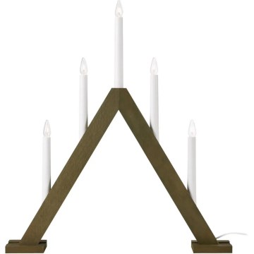 Markslöjd 706224 - Candelabro de Navidad ARIELE 5xE10/3W/230V pino/marrón