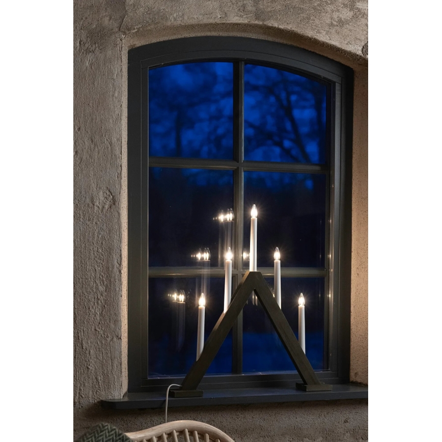 Markslöjd 706224 - Candelabro de Navidad ARIELE 5xE10/3W/230V pino/marrón