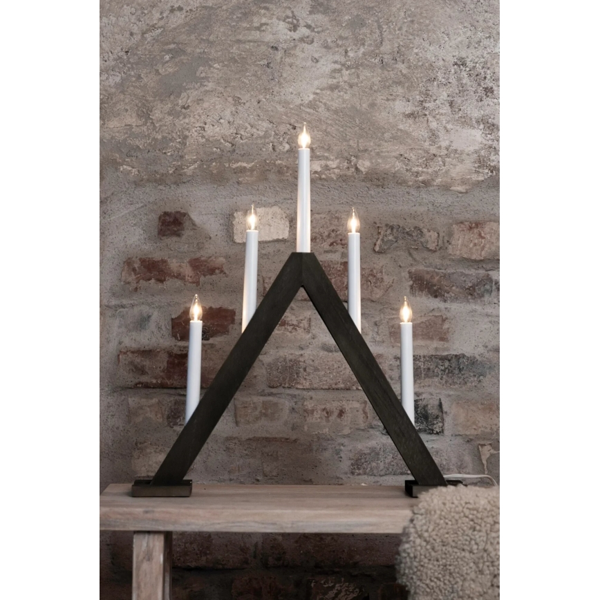 Markslöjd 706224 - Candelabro de Navidad ARIELE 5xE10/3W/230V pino/marrón