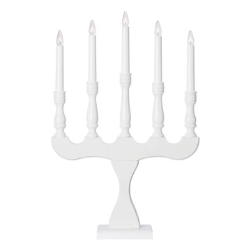 Markslöjd 706278 - Candelabro navideño SVANEHOLM 5xE10/3W/230V pino/blanco