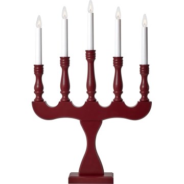 Markslöjd 706373 - Candelabro navideño SVANEHOLM 5xE10/3W/230V pino/rojo
