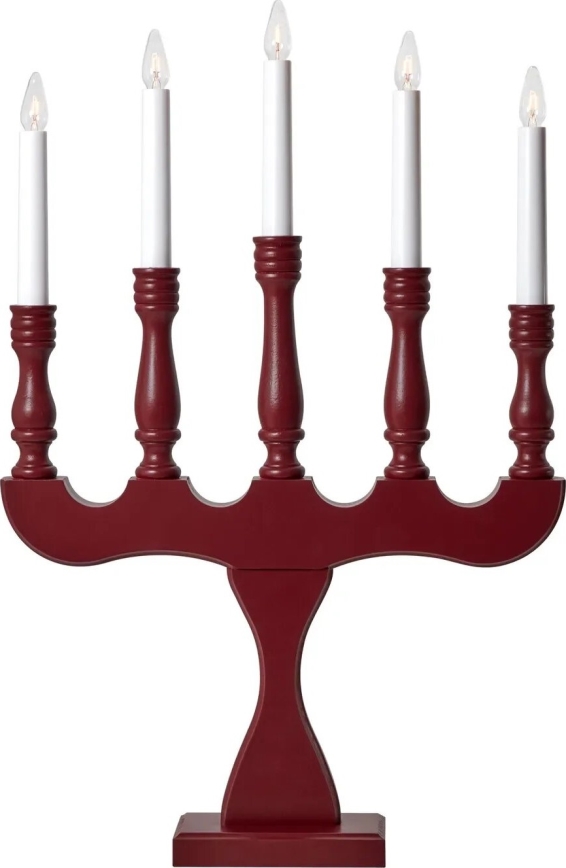 Markslöjd 706373 - Candelabro navideño SVANEHOLM 5xE10/3W/230V pino/rojo