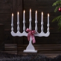 Markslöjd 8004 - Candelabro de Navidad SVANEHOLM 7xE10/3W/230V blanco