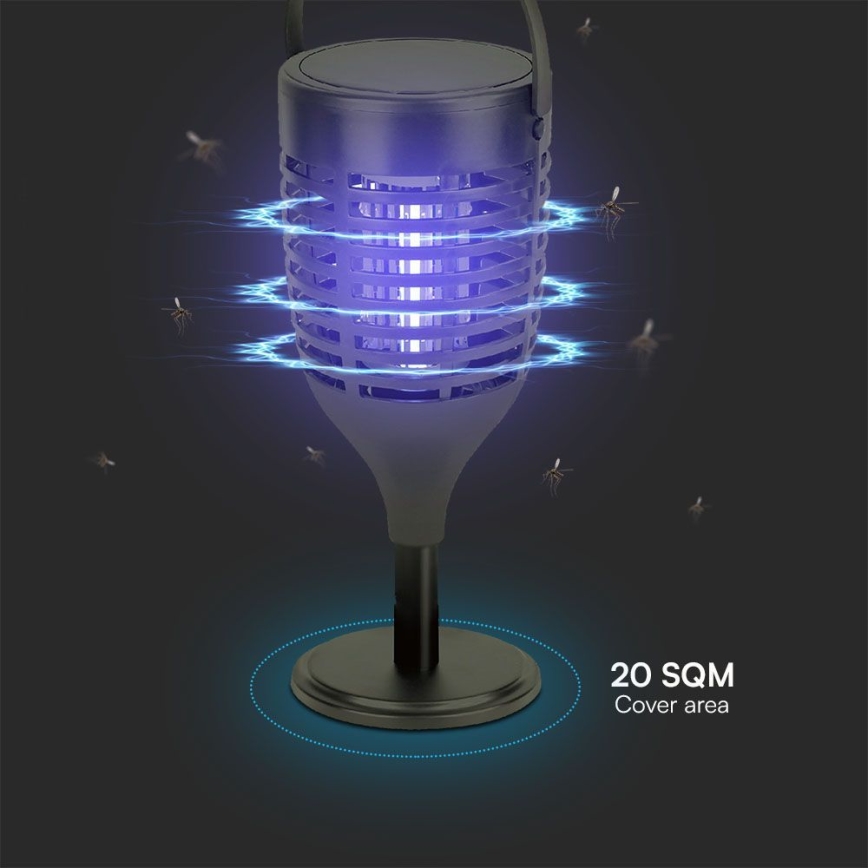 Matainsectos solar LED 3en1 LED/1,3W/3,7V IP24 20 mm 2200 mAh
