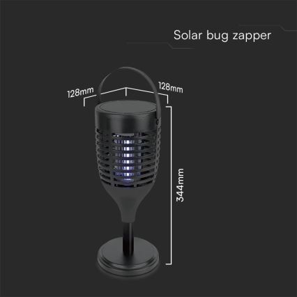 Matainsectos solar LED 3en1 LED/1,3W/3,7V IP24 20 mm 2200 mAh