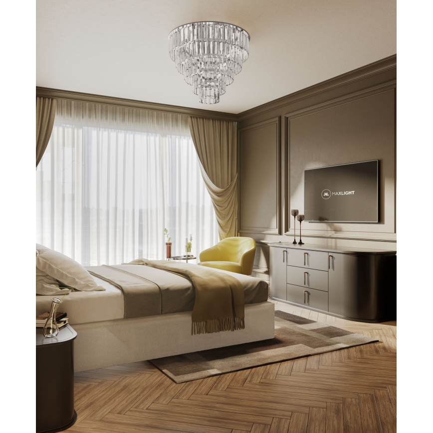 MAXLIGHT C0136 - Plafón MONACO 9xG9/40W/230V diá. 42 cm cromo brillante