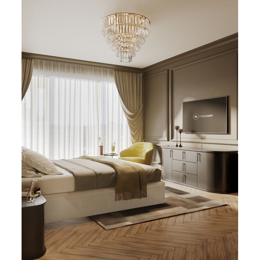 MAXLIGHT C0224 - Plafón MONACO 16xG9/40W/230V diá. 80 cm dorado