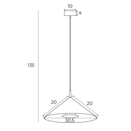 MAXLIGHT P0505 - Lámpara LED colgante VULCANO LED/5W/230V diá. 30,5 cm blanco