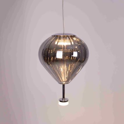 MAXLIGHT P0526D - Lámpara de araña LED regulable PALLONCINI 11xLED/6W/230V diá. 45 cm transparente/beige/ahumado