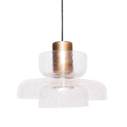 MAXLIGHT P0532 - Lámpara LED colgante SIGNATURE LED/8W/230V diá. 22 cm latón/transparente