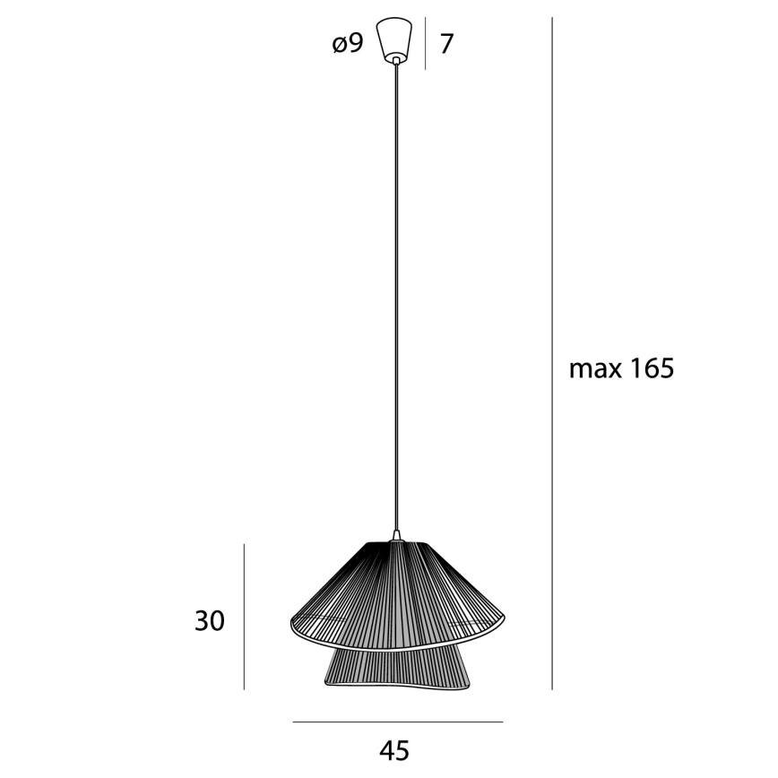 MAXLIGHT P0578 - Lámpara colgante AMALFI 1xE27/15W/230V diá. 45 cm beige