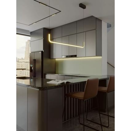 MAXLIGHT PO644 - Lámpara colgante con cable URUS LED/17W/230V negra