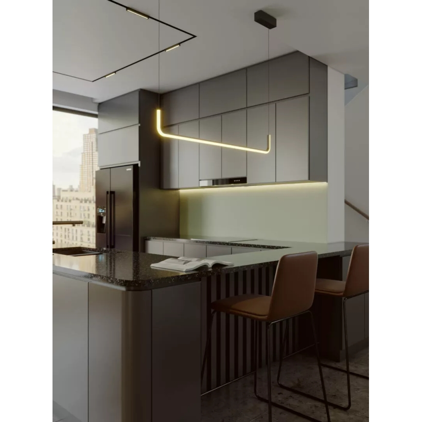 MAXLIGHT PO644 - Lámpara colgante con cable URUS LED/17W/230V negra