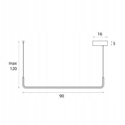 MAXLIGHT PO644 - Lámpara colgante con cable URUS LED/17W/230V negra