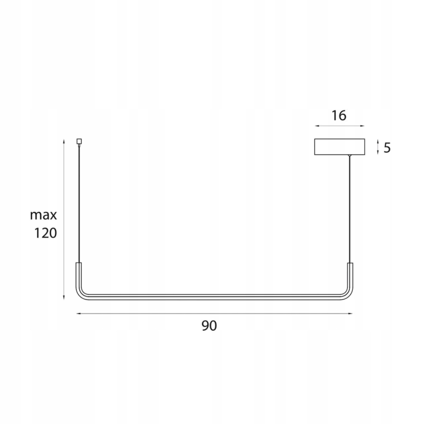 MAXLIGHT PO644 - Lámpara colgante con cable URUS LED/17W/230V negra