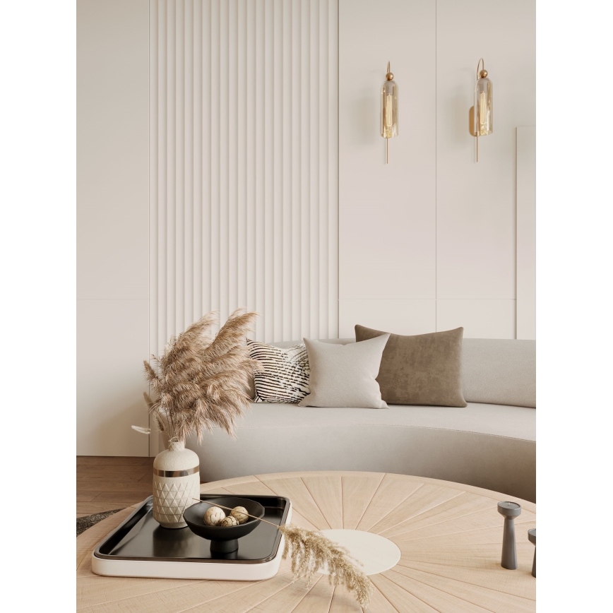 MAXLIGHT W0332 - Aplique CAMPANILA 1xE27/40W/230V latón/beige
