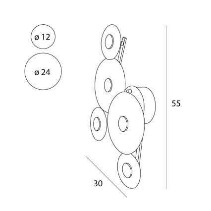 MAXLIGHT W0357 - Aplique LED ALLURE 5xLED/5W/230V dorado