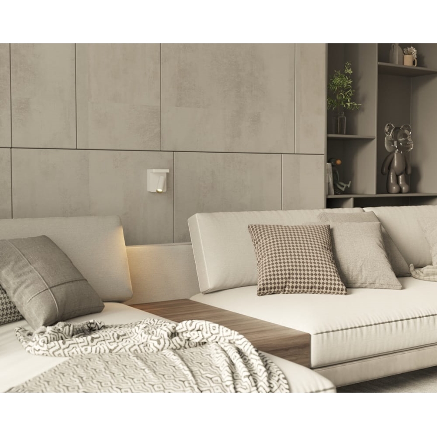 MAXLIGHT W0373 - Foco LED de pared con carga inalámbrica LOFER LED/7W/230V blanco