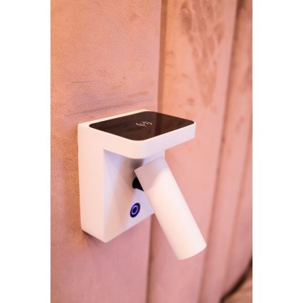 MAXLIGHT W0373 - Foco LED de pared con carga inalámbrica LOFER LED/7W/230V blanco